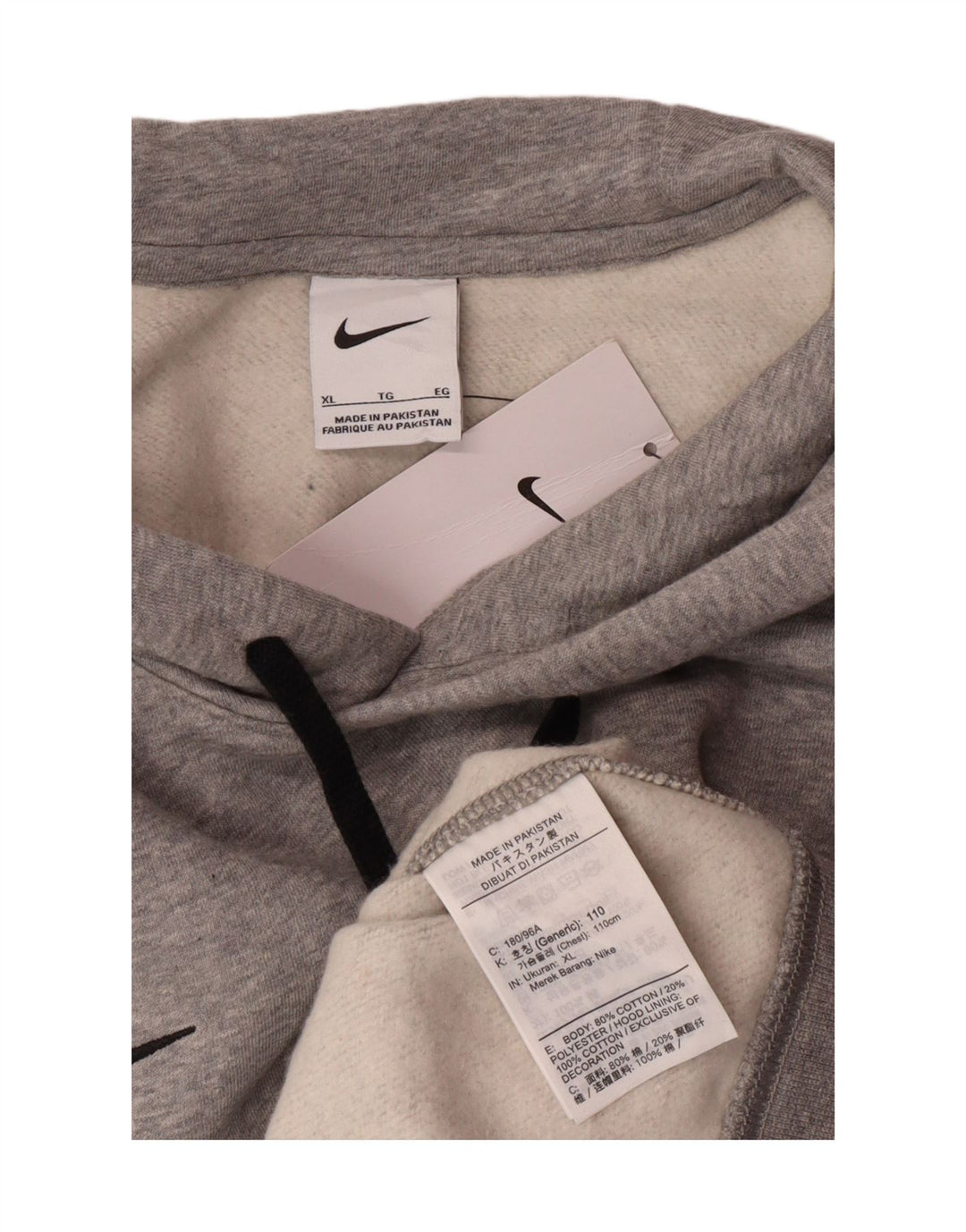 Nike Pull à capuche pour homme XL Gris Coton