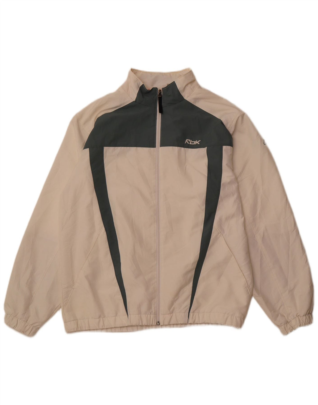 REEBOK Veste de survêtement pour homme Large en polyester color block blanc cassé