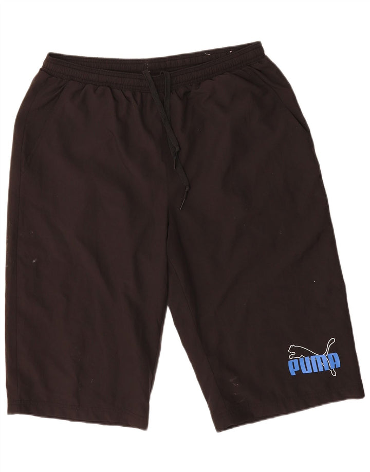 PUMA Mens Bermuda Sport Shorts Large  Black Polyester