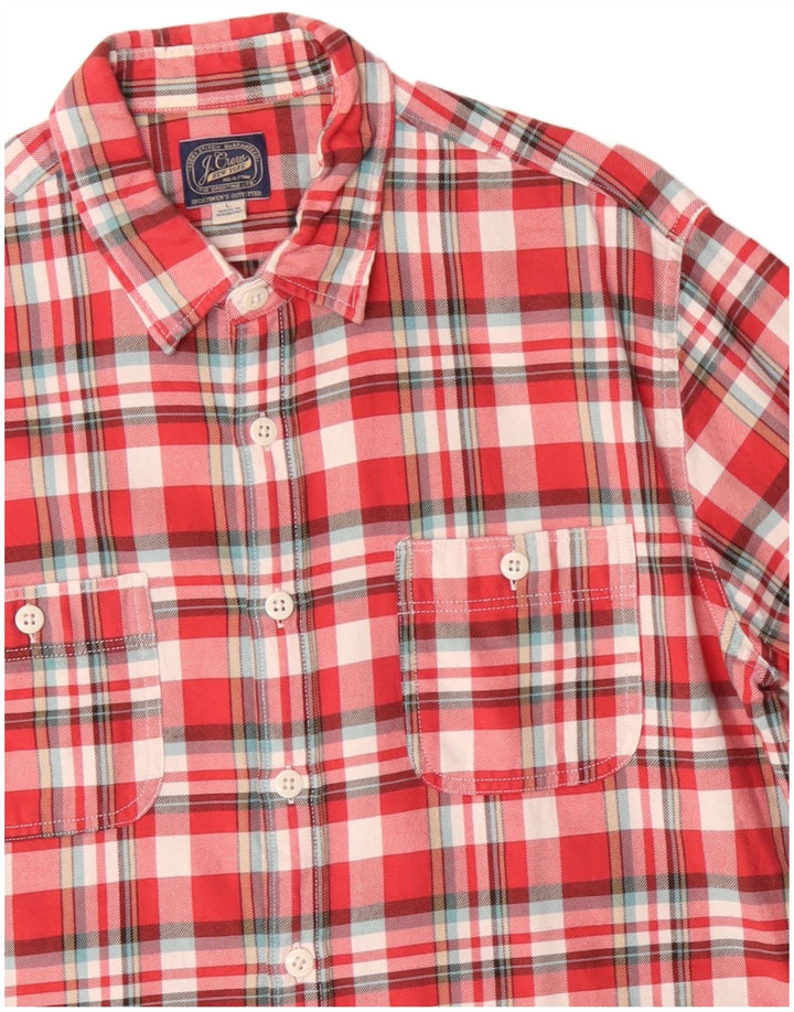 J. CREW Chemise en flanelle pour homme en coton à grands carreaux rouges