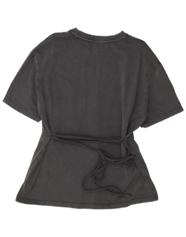 Zara Femme T-Shirt Top UK 18 XL Gris Coton