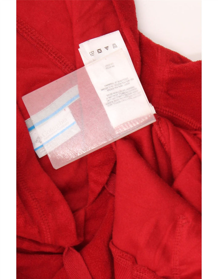 Columbia Pull polaire à capuche pour homme Large Rouge Polyester