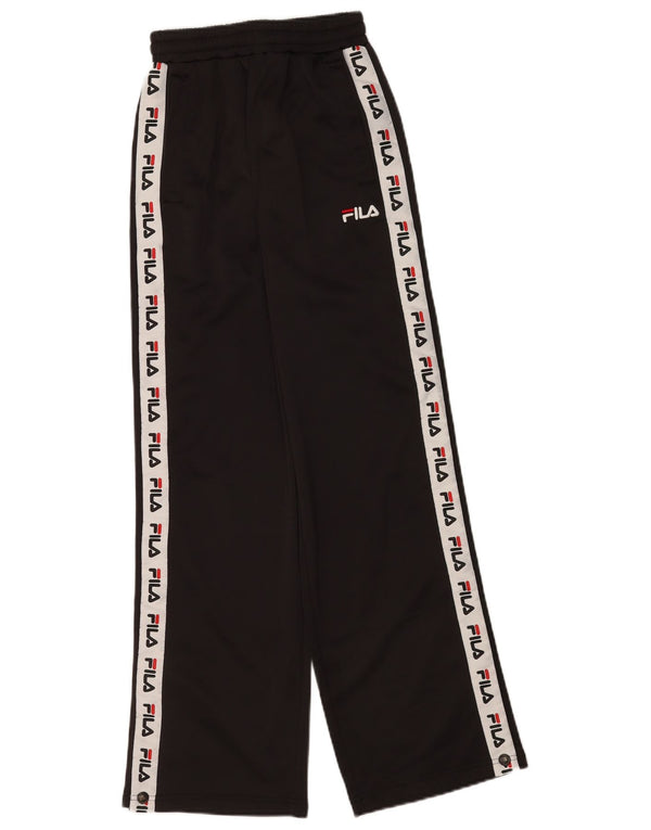 Fila Pantalon de survêtement graphique pour femme UK 2 2XS Noir Colourblock