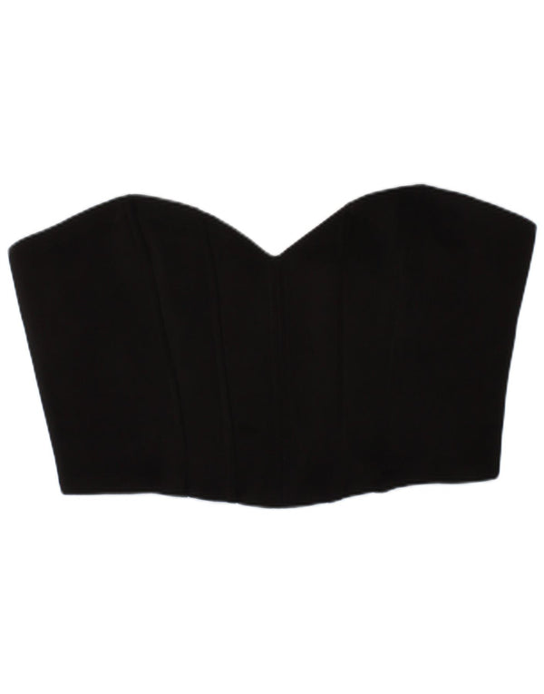 Zara Femme Crop Corset Top Polyester Noir Moyen