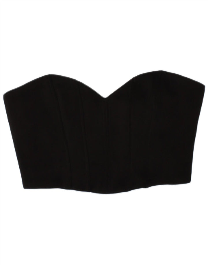 Zara Femme Crop Corset Top Polyester Noir Moyen