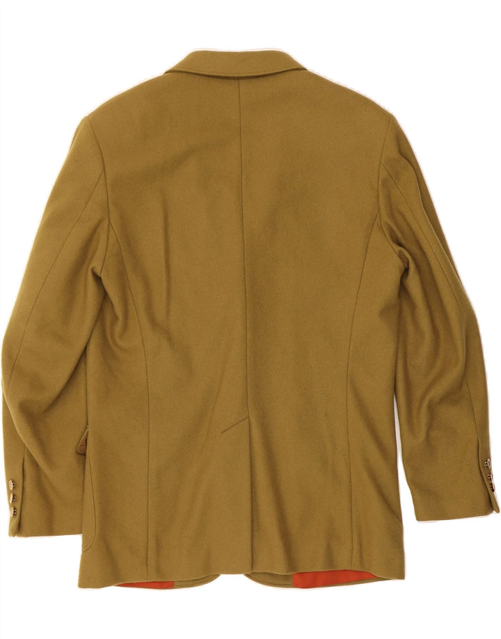 MOSCHINO Mens 3 Button Blazer Jacket UK 38 Medium Khaki Wool Vintage Moschino and Second-Hand Moschino from Messina Hembry 
