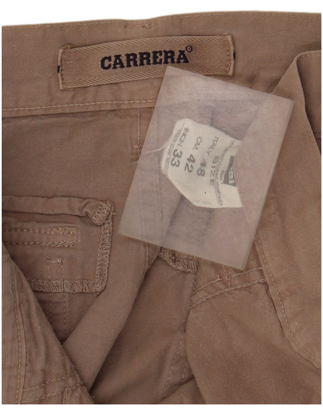 Carrera Pantalon cargo droit pour homme IT 48 Medium W30 L34 Beige Coton