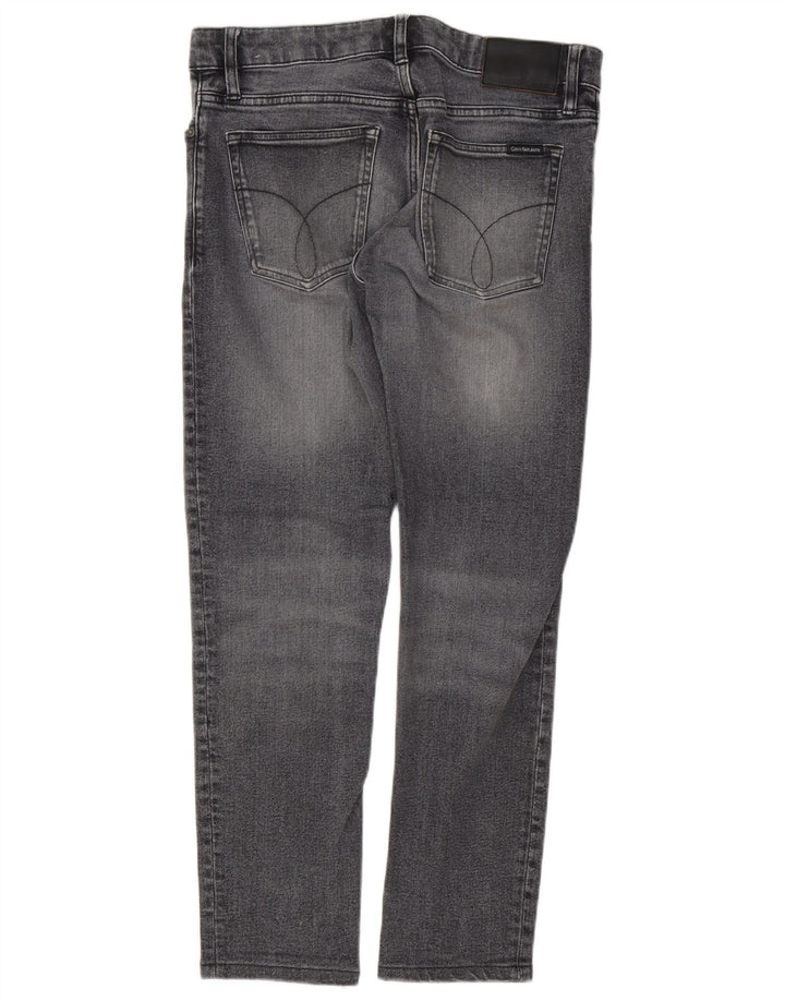 CALVIN KLEIN Jean droit homme W32 L28 gris coton