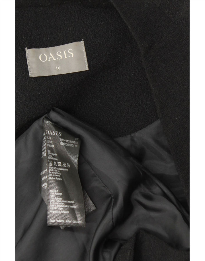 Oasis Veste Blazer Ouverte Femme UK 16 Large Noir Polyester