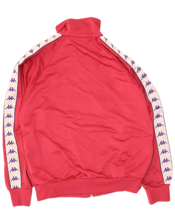 Kappa Veste de survêtement surdimensionnée graphique pour femme UK 6 XS Rouge Colourblock
