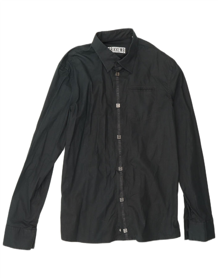 BIKKEMBERGS Chemise Graphique Homme Large Noir Coton