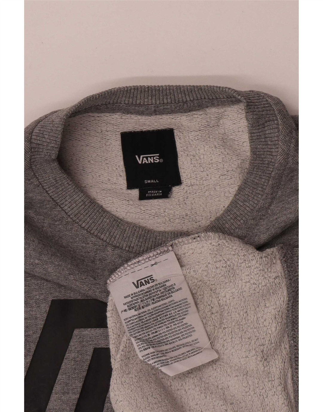 Vans Sweat-shirt graphique pour hommes, petit, gris, coton