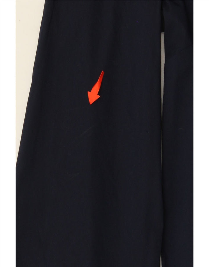 BENETTON Chemisier à manches longues avec lien sur le devant pour femme UK 10 Petit Bleu marine