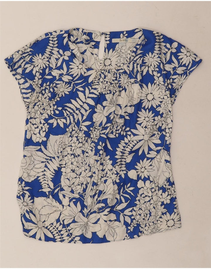 BODEN Femme Chemisier Top UK 8 Petit Bleu Floral Viscose