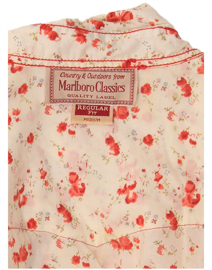 Marlboro Classics Chemisier coupe régulière pour femme UK 14 Medium Blanc Floral