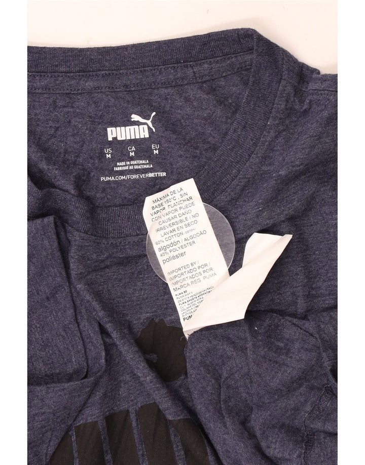 Puma T-Shirt Graphique Homme Bleu Marine Moyen Moucheté Coton