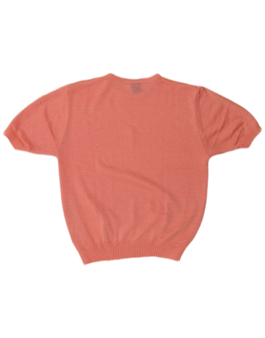 vintage Femme Manches Courtes Blouse Top IT 44 Acrylique Rose Moyen