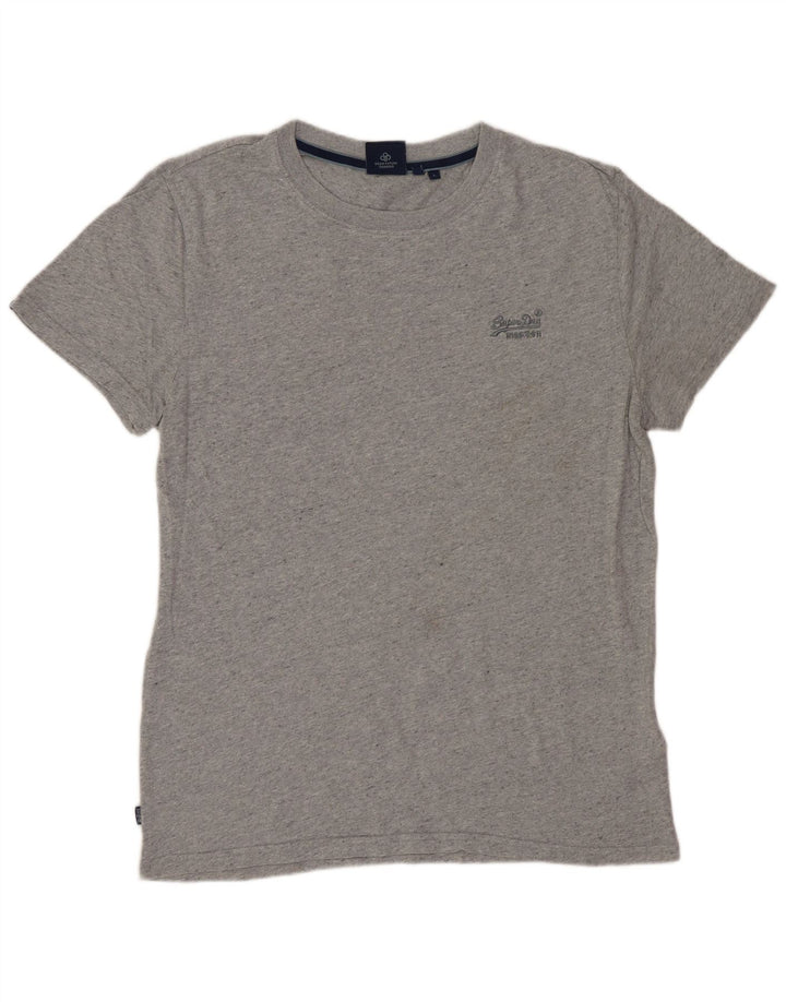 SUPERDRY T-Shirt Homme Top Large Gris Moucheté Coton