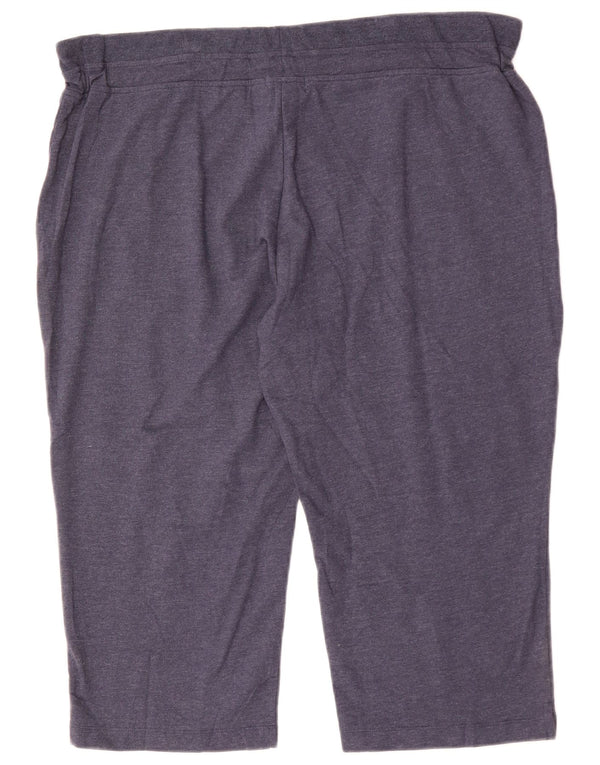 EDDIE BAUER Pantalon de survêtement Capri pour Femme UK 20 2XL Bleu Marine Coton