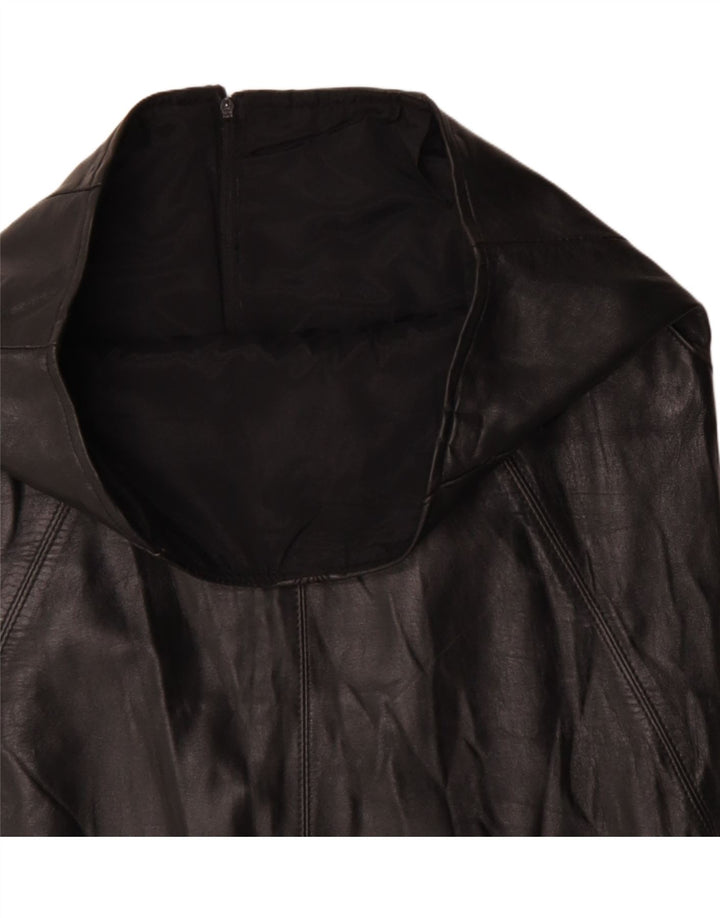 VINTAGE Jupe en cuir femme W32 Grand Noir