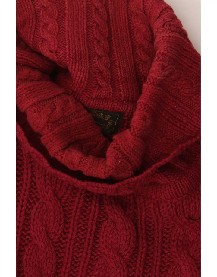 Eddie Bauer Pull col roulé pour homme en coton rouge Taille L