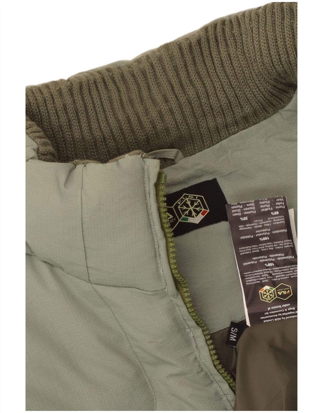 Fila Veste matelassée homme UK 36 Small Vert Polyamide