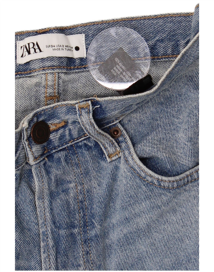Jean droit femme ZARA EU 34 2XS W24 L29 coton bleu