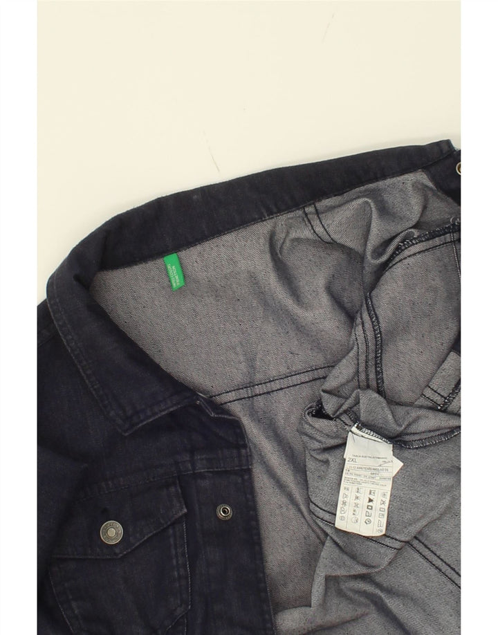 BENETTON Boys Denim Jacket 11-12 Years 2XL Navy Blue Cotton Vintage Benetton and Second-Hand Benetton from Messina Hembry 