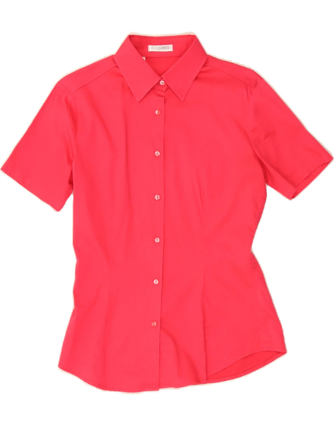 NARACAMICIE Womens Short Sleeve Shirt UK 12 Medium Pink Cotton Vintage Naracamicie and Second-Hand Naracamicie from Messina Hembry 