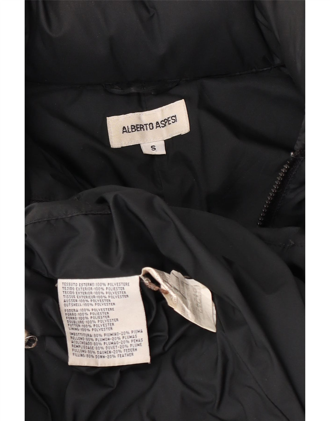 Alberto Aspesi Manteau rembourré pour femme UK 10 Petit Noir Polyester