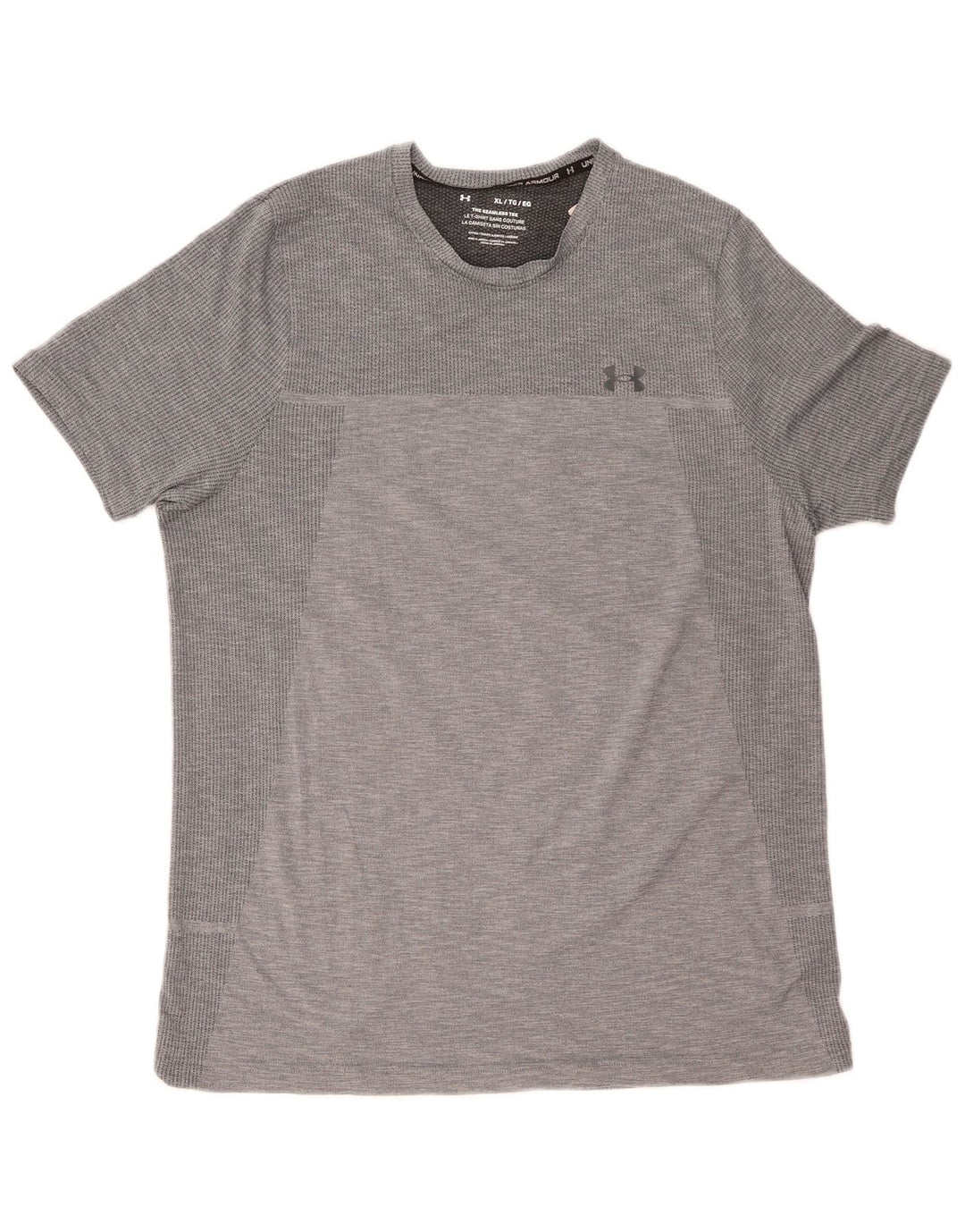 Under Armour T-Shirt Homme Top XL Gris Pinstripe Polyester