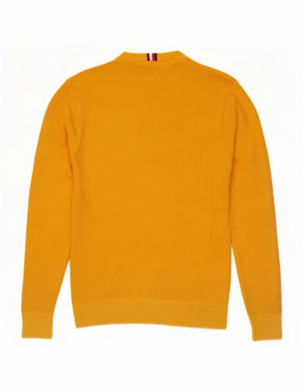 Tommy Hilfiger Pull Col Ras du Cou Homme Jaune Moyen Coton