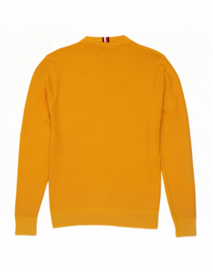 Tommy Hilfiger Pull Col Ras du Cou Homme Jaune Moyen Coton