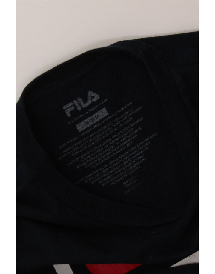 Fila T-Shirt Graphique Homme Bleu Marine Moyen Coton