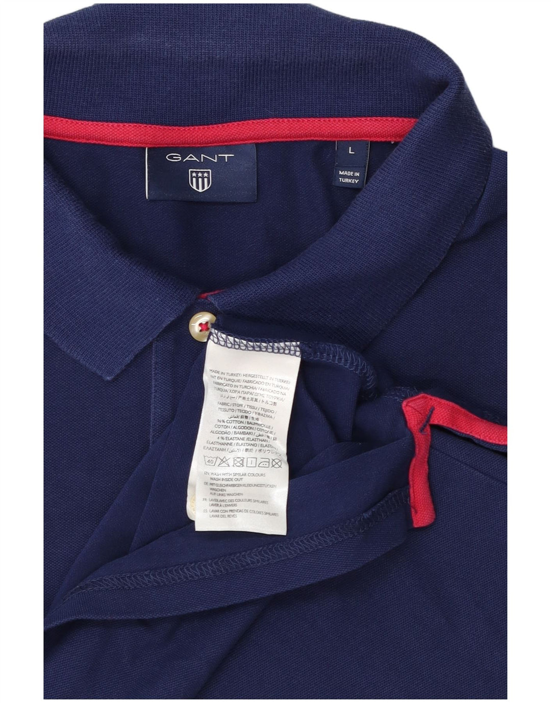 Gant Polo Homme Grand Bleu Marine Coton