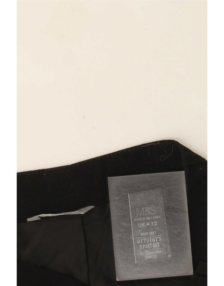 Marks & Spencer Mini-jupe femme UK 12 Medium W30 Noir Polyester