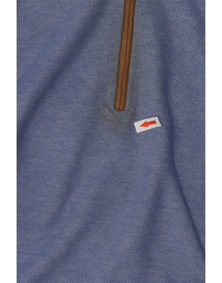 Massimo Dutti Pull col zippé pour homme en coton bleu Taille L