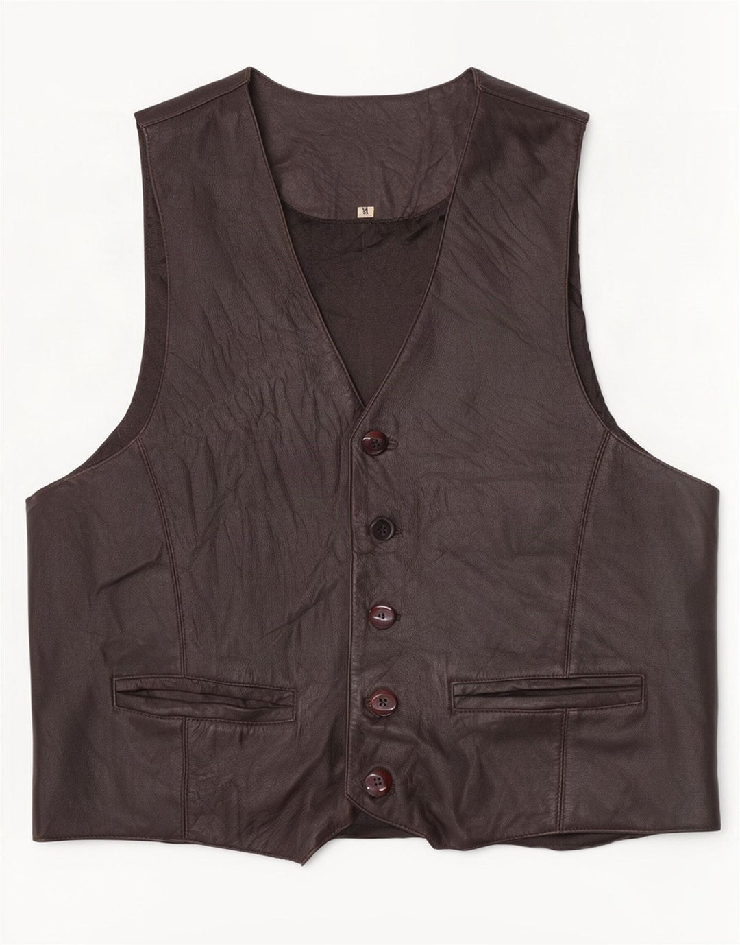 gilet en cuir homme vintage marron moyen