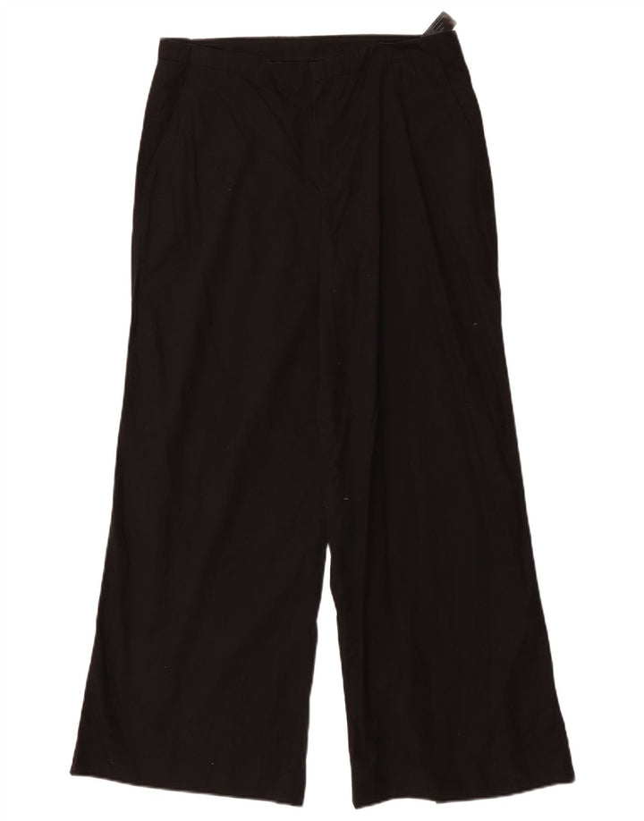 MASSIMO DUTTI Pantalon chino large pour femme EU 40 Medium W30 L29 Noir