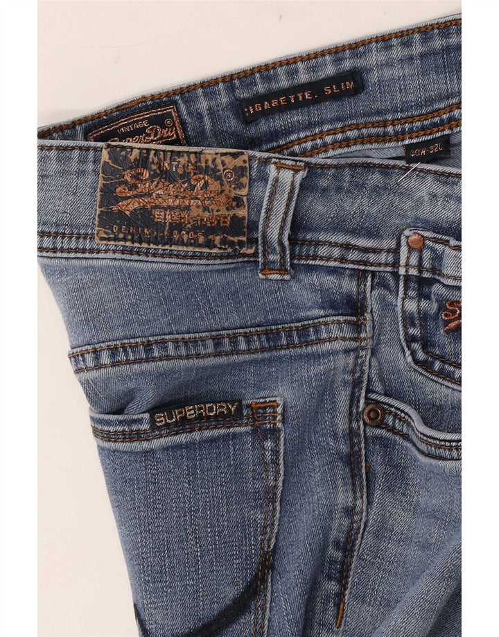 Superdry Jean Slim Cigarette W30 L32 Bleu Femme