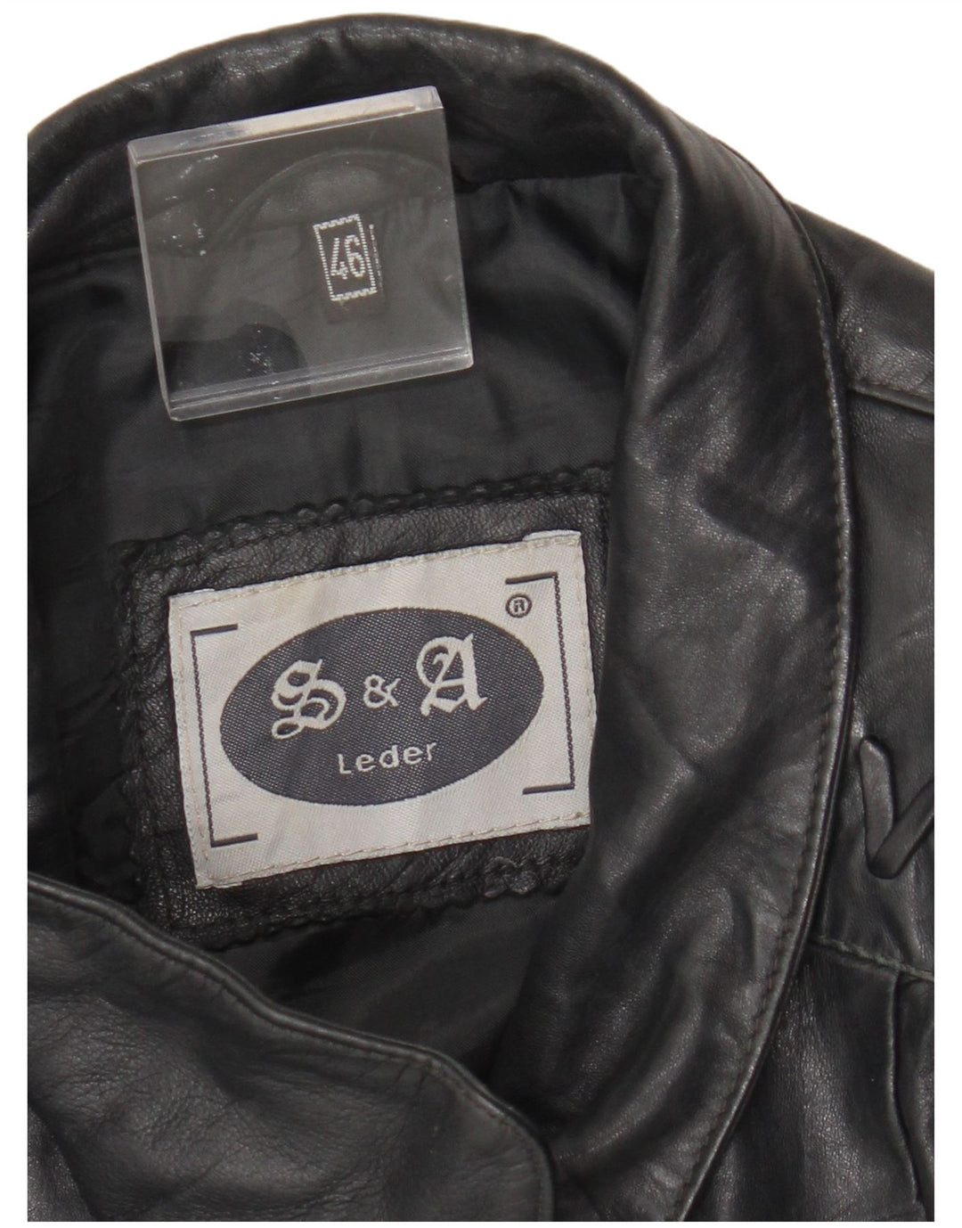 veste en cuir femme vintage IT 46 Grand cuir noir