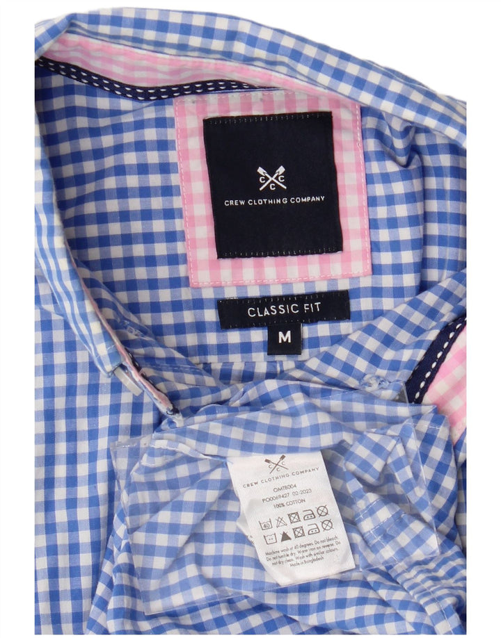 Crew Clothing Chemise classique pour homme en coton vichy bleu moyen
