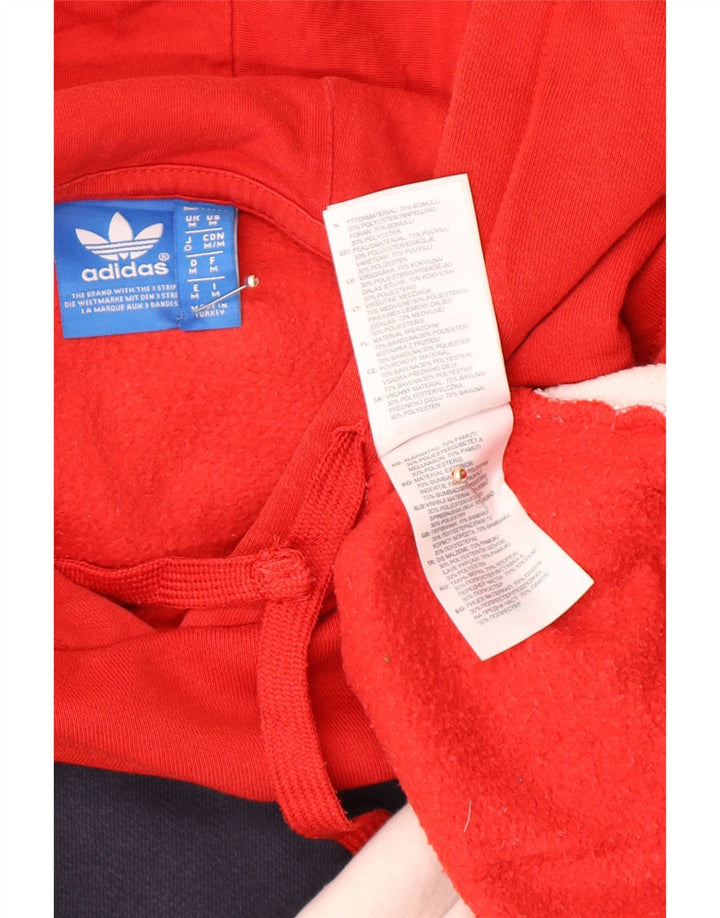 ADIDAS Pull à capuche pour homme en coton color block rouge moyen