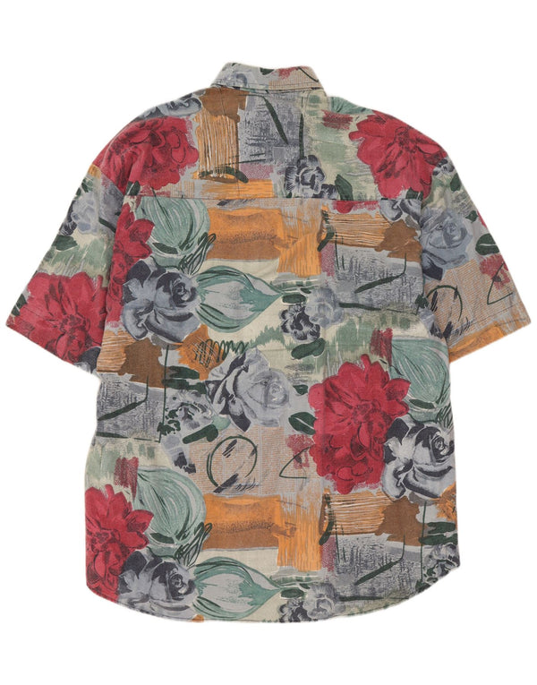 Dubin Chemise à manches courtes pour homme en coton floral multicolore moyen hawaïen