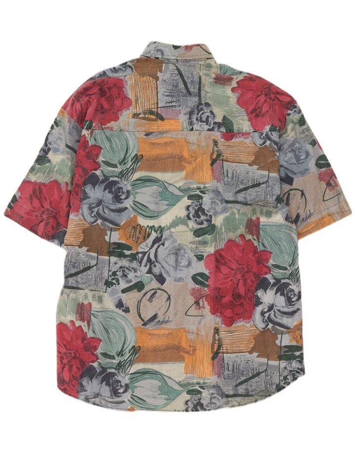 Dubin Chemise à manches courtes pour homme en coton floral multicolore moyen hawaïen