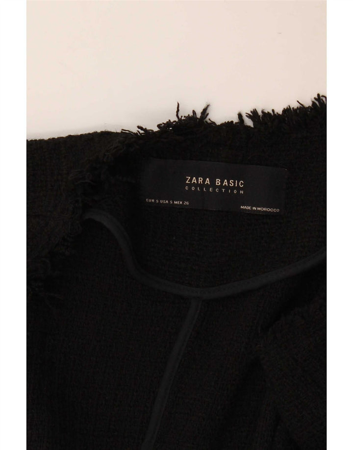 Zara Veste Blazer Ouverte Femme UK 10 Petit Noir