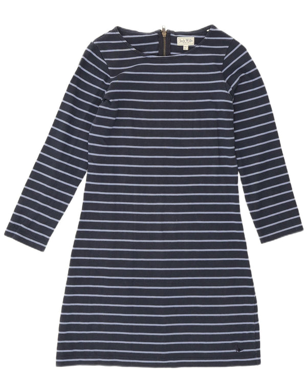 Jack Wills Robe t-shirt à manches longues pour femme UK 8 Small Bleu marine rayé