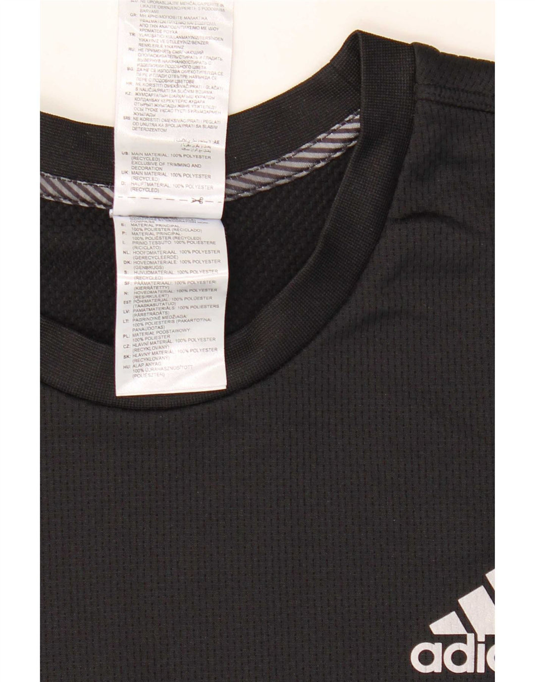Adidas Hommes Aeroready Haut à manches longues Grand Noir Colorblock Polyester