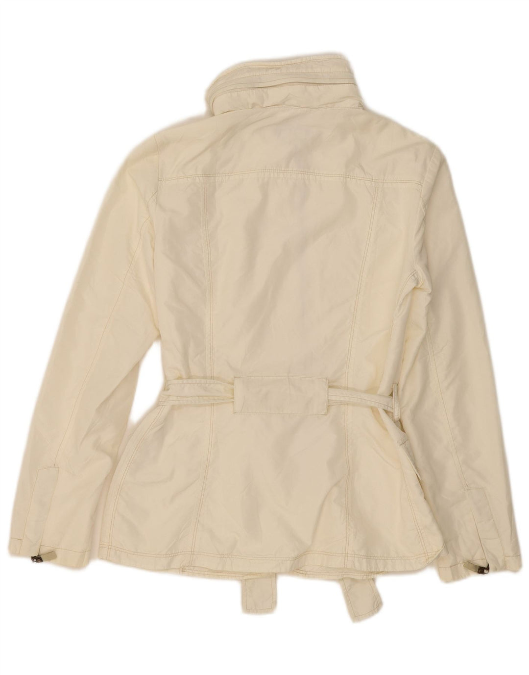 Zara Veste utilitaire à capuche pour femme UK 10 Small Off White Nylon