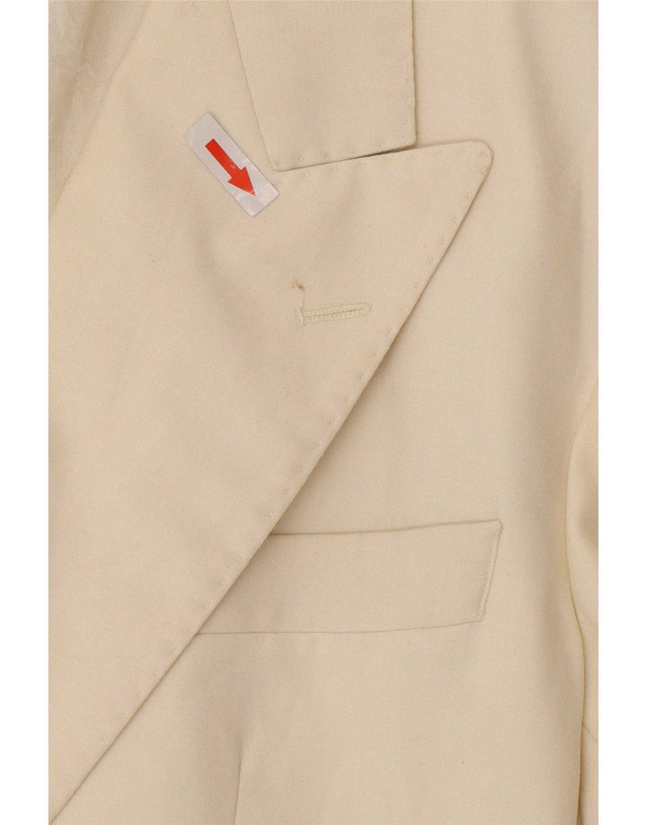 St Michael Veste blazer longue à double boutonnage pour homme UK 42 Large Blanc